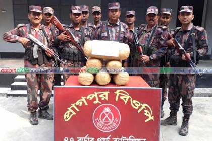 দৌলতপুর সীমান্তে ২৬ কেজি ভারতীয় গাঁজা উদ্ধার