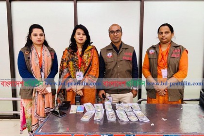 শাহজালাল বিমানবন্দরে বিপুল ডলার জব্দ, আটক ১
