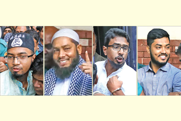 মাথায় আইএস টুপি, ঔদ্ধত্যপূর্ণ চেহারা