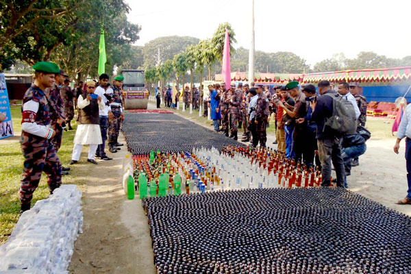 দিনাজপুরে প্রায় ৫ কোটি টাকার মাদকদ্রব্য ধ্বংস