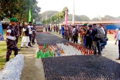দিনাজপুরে প্রায় ৫ কোটি টাকার মাদকদ্রব্য ধ্বংস