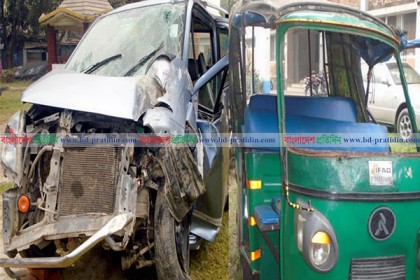 ফুলবাড়ীতে প্রাইভেটকারের সাথে সংঘর্ষে আহত ৫