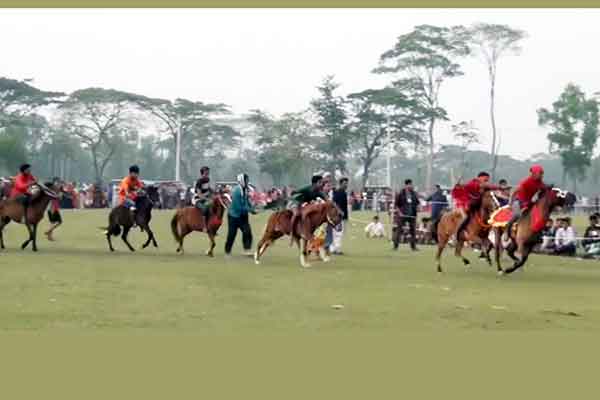 বিজয় দিবস উপলক্ষে ঝালকাঠিতে ঘোড়দৌড় প্রতিযোগিতা