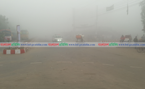 কুয়াশার চাদরে ঢাকা ঠাকুরগাঁও