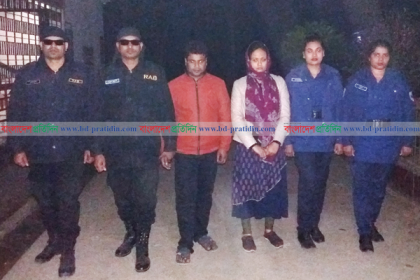 দিনাজপুরে পিস্তল, গুলি ও ইয়াবাসহ স্বামী-স্ত্রী আটক