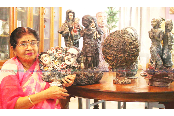পলিথিন পুড়িয়ে বঙ্গবন্ধু, শেখ হাসিনাসহ শতাধিক গুণী ব্যক্তির ভাস্কর্য