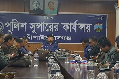 চাঁপাইনবাবগঞ্জে সাংবাদিকদের সাথে নবাগত এসপির মতবিনিময়