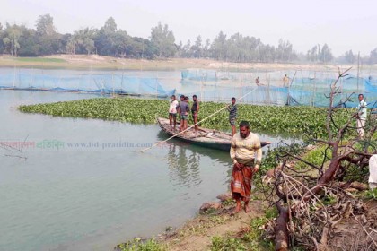 নওগাঁয় নদী দখল করে অর্ধ-শতাধিক মৎস্য ঘের 