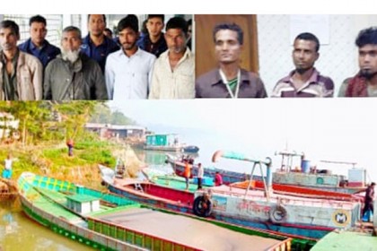 রাজাপুরে অবৈধভাবে বালু উত্তোলনের ‌দায়ে ৭ জনকে জেল জরিমানা