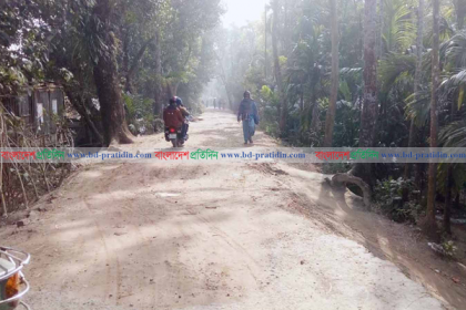 
রায়পুরে বেড়িবাঁধ সড়কের দুর্দশা, লক্ষাধিক মানুষের দুর্ভোগ