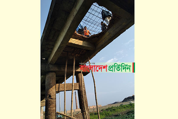 বাঁশের উপর ভর করে দাঁড়িয়ে থাকা ব্রিজ নিয়ে আতঙ্ক!