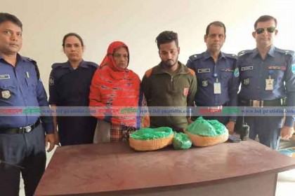 সিদ্ধিরগঞ্জে গাঁজাসহ শাশুড়ি-জামাই গ্রেফতার