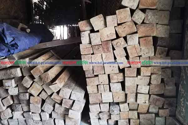 রাঙামাটিতে অবৈধভাবে পাচারকালে সেগুন কাঠ জব্দ