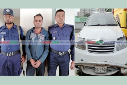 সিদ্ধিরগঞ্জে দেশীয় অস্ত্রসহ ছিনতাইকারী গ্রেফতার, প্রাইভেটকার জব্দ