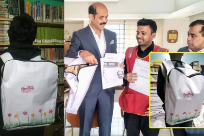 নির্বাচনী ব্যানার দিয়ে বানানো হচ্ছে স্কুলব্যাগ
