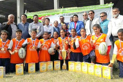 রাগবিতে দ্বিতীয়বার চ্যাম্পিয়ন ঠাকুরগাঁও জেলা মহিলা দল