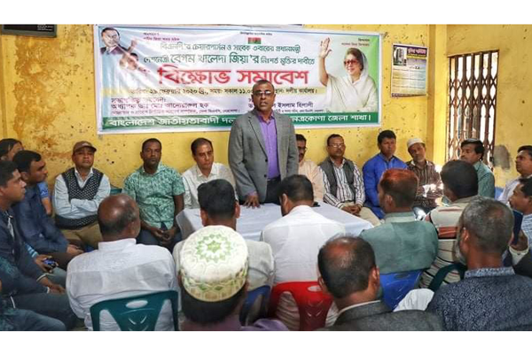 নেত্রকোনায় বিএনপি'র বিক্ষোভ সমাবেশ