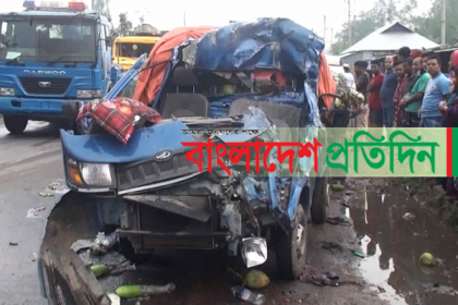 গাজীপুরে ট্রাক-পিকআপ সংঘর্ষে হেলপার নিহত, আহত ২