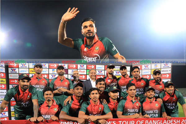বিদায়ের দিনে অধিনায়ক মাশরাফির ৫০তম ওয়ানডে জয়