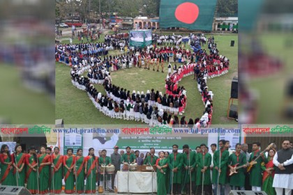 নড়াইলে সহস্রকণ্ঠে ৭ মার্চের ভাষণ ও জাতীয় সংগীত
