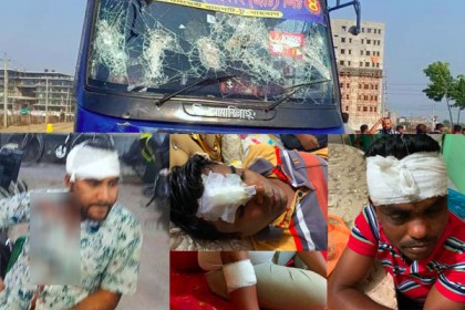 বাড্ডার বেরাইদে স্থানীয়দের ওপর হামলা ও বাস ভাঙচুর ইউনাইটেড গ্রুপ সন্ত্রাসীদের 
