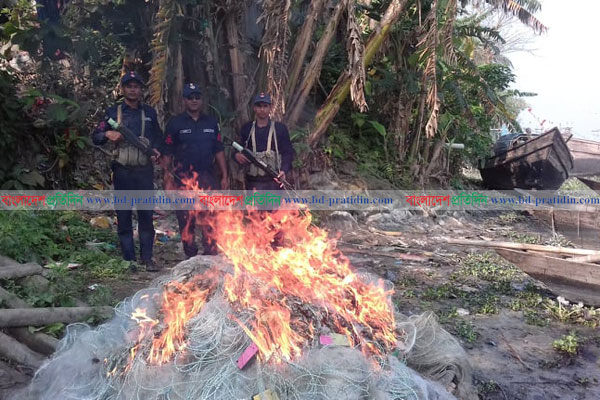 রায়পুরে ১ লাখ মিটার কারেন্ট জাল জব্দ