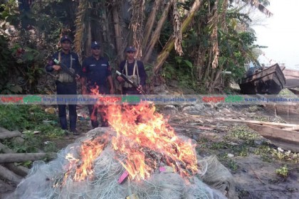 রায়পুরে ১ লাখ মিটার কারেন্ট জাল জব্দ