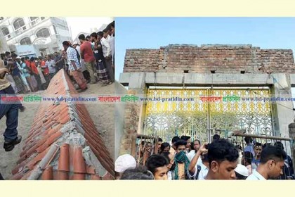 তাড়াশে কলেজের নির্মাণাধীন গেটের ছাদ ধসে নিহত ৪