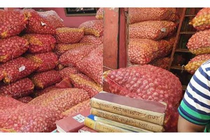 শ‍্যামবাজারে পিয়াজের আড়তে র‍্যাবের অভিযান
