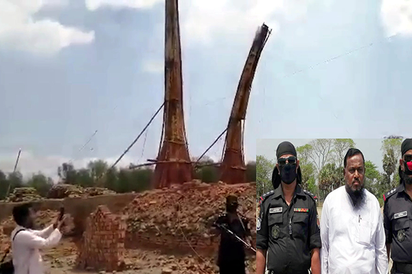 কলাপাড়ায় অবৈধ ইটভাটা ধ্বংস, মালিককে কারাদণ্ড