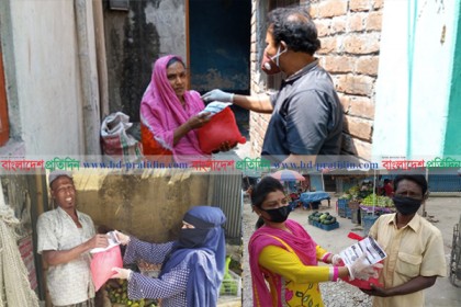 নাটোরে দিনমজুরদের মাঝে সম্প্রীতির খাদ্যসামগ্রী বিতরণ