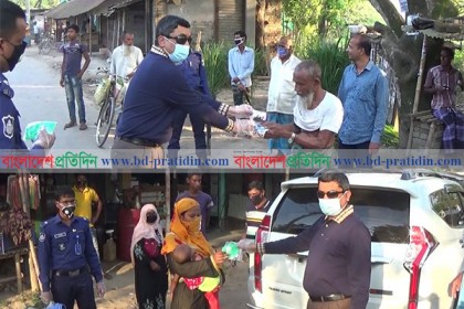 ঝিনাইদহে গ্রামে গ্রামে পুলিশের সাবান ও মাস্ক বিতরণ