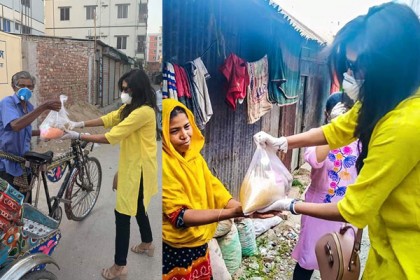 ১০০ পরিবারের পাশে দাঁড়ালেন চিত্রনায়িকা অধরা