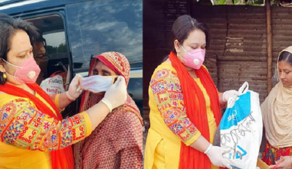 শেরপুরে ২০০০ জনকে ত্রাণ দিলেন সাবেক এমপি শ্যামলী