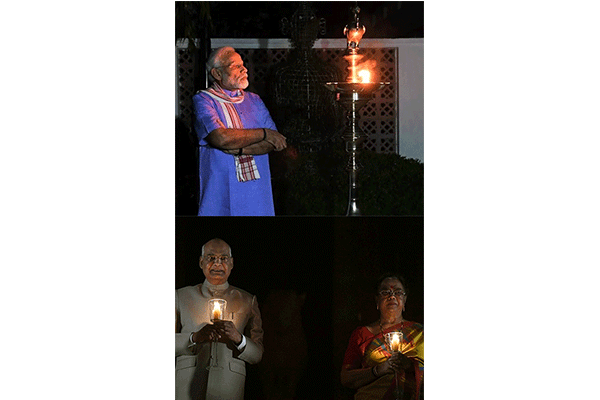 প্রধানমন্ত্রী থেকে রাষ্ট্রপতি, করোনার বিরুদ্ধে ৯ মিনিটের লড়াই ভারতীয়দের 