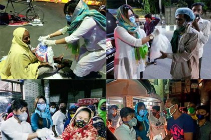 খাদ্যসামগ্রী নিয়ে অসহায় মানুষদের কাছে ছুটছেন ববি