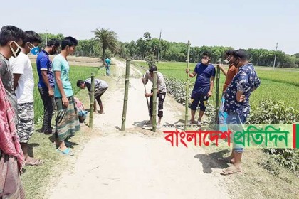 ঝিনাইদহে ব্যক্তি উদ্যোগে গ্রামে গ্রামে 'লকডাউন' 