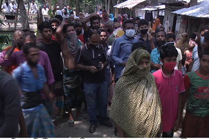 বরিশালে খাদ্য সহায়তা না পেয়ে কর্মহীনদের বিক্ষোভ