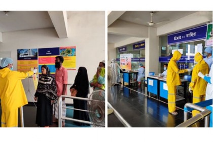 বসুন্ধরা আদ্-দ্বীন হাসপাতালে সামাজিক দূরত্ব বজায় রেখে সেবা প্রদান