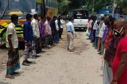 হাওড়ে ধান কাটতে গেলেন ঠাকুরগাঁওয়ের ২৬ শ্রমিক