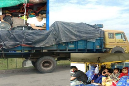 ট্রাকযোগে মানিকগঞ্জ ফেরত ১৩ জনকে কোয়ারেন্টাইনে পাঠাল পুলিশ