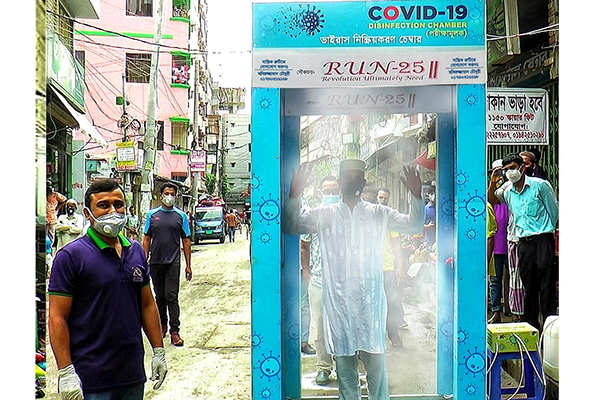 মিরপুরে ভাইরাস ডিসইনফেকশন চেম্বার স্থাপন করলো রান-২৫