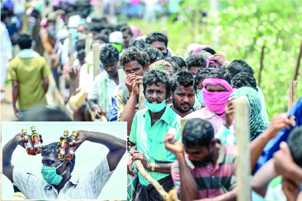 করোনাকালে অ্যালকোহল কেনার হিড়িক