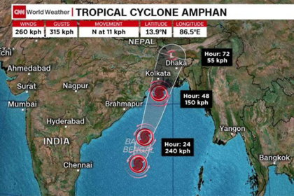 বাঁক নিয়ে অগ্রসর হচ্ছে ‘আম্ফান’, ঝুঁকি বাড়লো বাংলাদেশের