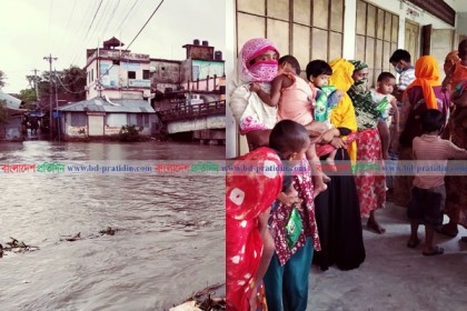 মোরেলগঞ্জের পানগুছি নদীতে বেড়েছে পানি, আশ্রয় কেন্দ্রে ৪৭ হাজার মানুষ