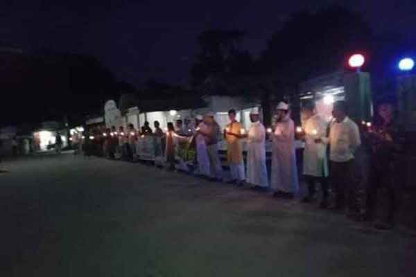 নেত্রকোনায় গৃহকর্মী হত্যার বিচার দাবিতে প্রদীপ প্রজ্বালন