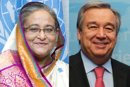 প্রধানমন্ত্রীকে ফোনে জাতিসংঘ মহাসচিবের শুভেচ্ছা