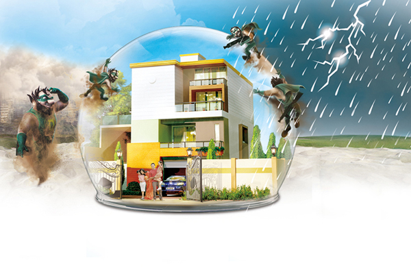 বর্ষা মৌসুমেও রঙিন বাড়ি