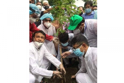 রমনা পার্কে ঢাকা মহানগর দক্ষিণ স্বেচ্ছাসেবক লীগের বৃক্ষরোপণ