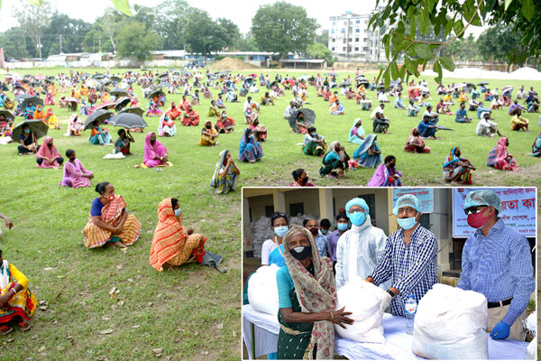 বীরগঞ্জের খাদ্য সহায়তা পেল ১৭৬২ আদিবাসী জনগোষ্ঠী 